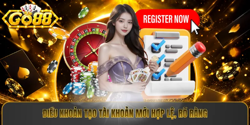Điều khoản tạo tài khoản mới hợp lệ, rõ ràng